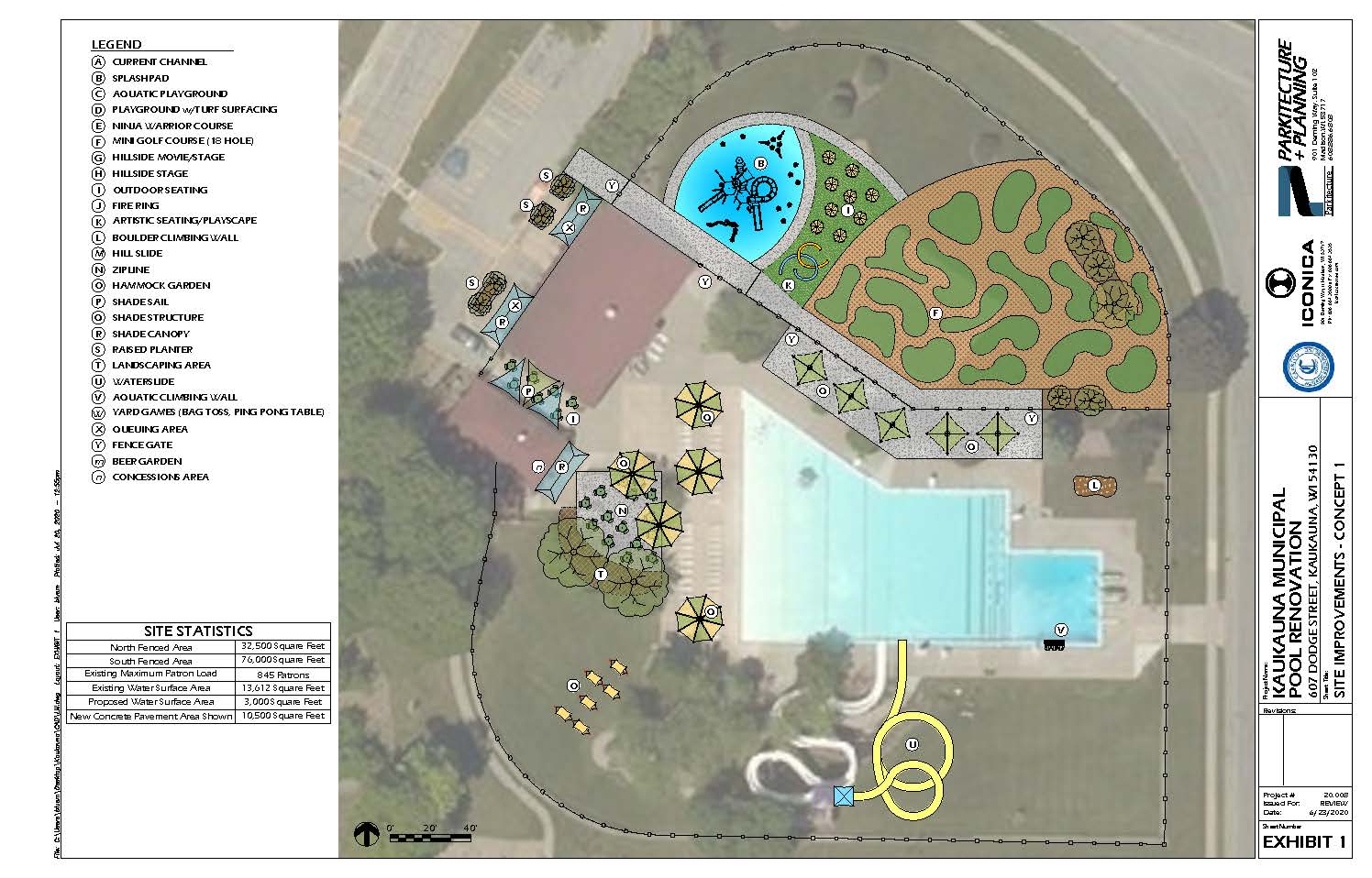 Kaukauna Pool Site Concept Iterations